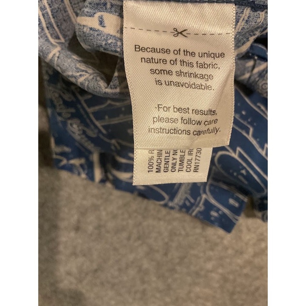 NWT Goodfellow & Co Mens Blue Florida Los Angeles Graphic Vacation Camp Shirt XL - Picture 8 of 10